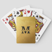 Zwart en goud - Gepersonaliseerd Monogram en naam Pokerkaarten (Achterkant)
