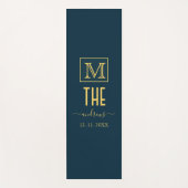 Zwart en goud - Gepersonaliseerd Monogram en naam Yogamat (Voorkant)