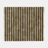 Zwart en goud gestreepte fleece deken (Voorkant (Horizontaal))