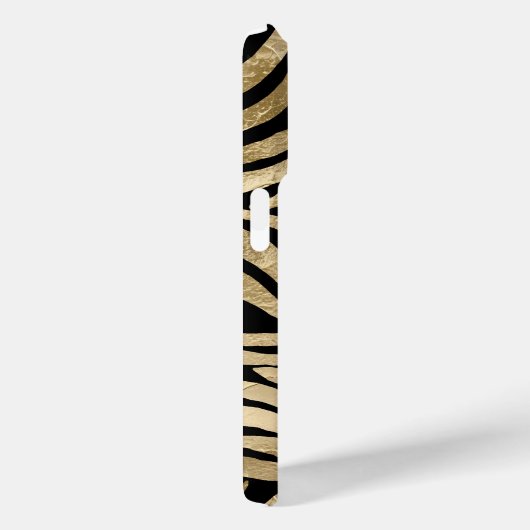 Zwart en Goud Glam Zebra Print Case-Mate iPhone Case (Achterkant / Rechts)