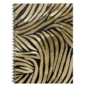 Zwart en Goud Glam Zebra Print Notitieboek
