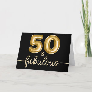 Zwart en goud glamor 50 en fantastisch kaart