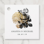 Zwart en goud glamor bedankjes labels (Voorkant)