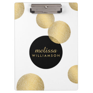 Zwart en Goud Glamour en Schoonheid Gepersonalisee Klembord