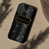 Zwart en goud glamoureuze art deco diamanten Case-Mate iPhone case