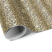 Zwart en goud glamoureuze lepard print cadeaupapier (Rol Hoek)