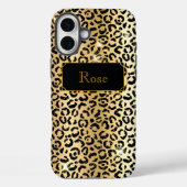 Zwart en goud glamoureuze lepard print Case-Mate iPhone case (Achterkant)