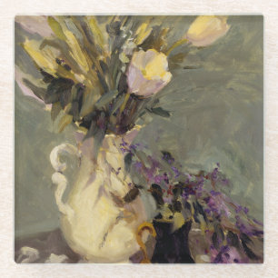 Zwart en goud glazen onderzetter