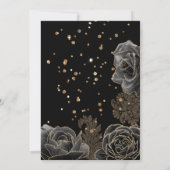 Zwart en Goud Glitter 21e Verjaardagsfeestje Kaart (Achterkant)