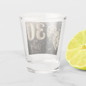 Zwart en Goud Glitter 30e verjaardag Shot Glas (Achterkant)