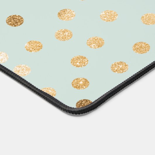 Zwart en Goud Glitter Dot Patterned Bureaumat (Hoek)