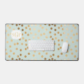 Zwart en Goud Glitter Dot Patterned Bureaumat (Keyboard & Muis)