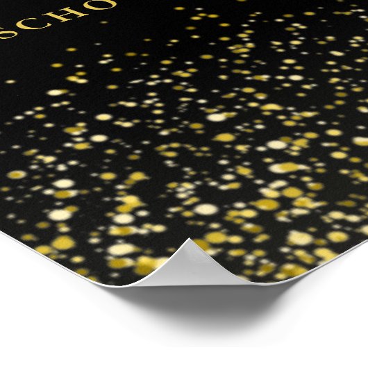 Zwart en Goud Glitter Nursing Afstuderen Teken Poster (Hoek)