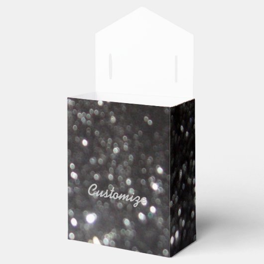 Zwart en Goud Glitter Patroon Favor Box Bedankdoosjes (Geopend)