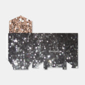 Zwart en Goud Glitter Patroon Favor Box Bedankdoosjes (Uitgevouwen)