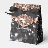 Zwart en Goud Glitter Patroon Favor Box Bedankdoosjes (Voorkant Zijde)