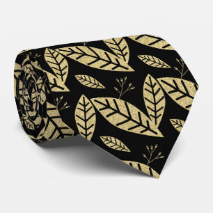 Zwart en goud Glitter Patroon Stropdas