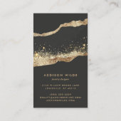 Zwart en Goud Glitter Sieraden Oorbel Display Visitekaartje (Achterkant)