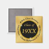 Zwart en Goud Goedkope Klasse Reunion Favorieten M Magneet (Voorkant / Achterkant)