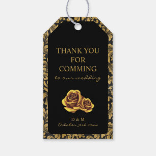 Zwart En Goud Goth Patroon Cadeaulabel