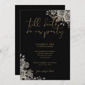 Zwart En Goud Gotisch Bloem Motief Volwassenen Hal Kaart (Voorkant / Achterkant)