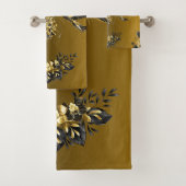 Zwart en Goud Grafische Kunst, Etherische Unison Bad Handdoek (Insitu)
