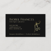 Zwart en Goud Haar Stylist Visitekaartje (Achterkant)