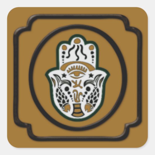 Zwart en Goud Hamsa Sticker (Voorkant)