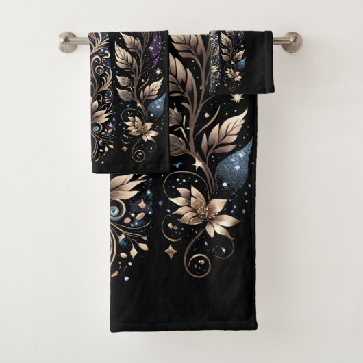 Zwart en Goud Hand Tattoo Bad Handdoek (Insitu)