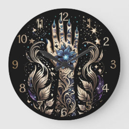 Zwart en Goud Hand Tattoo Grote Klok