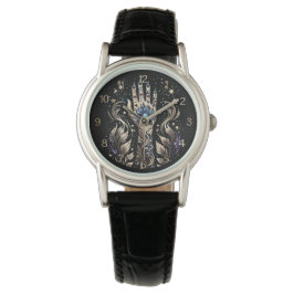 Zwart en Goud Hand Tattoo Horloge