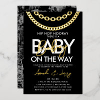 Zwart en Goud Hip Hop Baby Shower