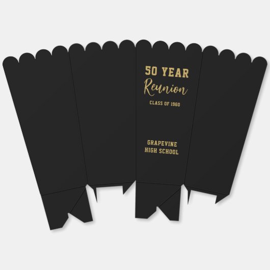 Zwart en Goud Hoogste Schoolklas Reünie Feest Bedankdoosjes (Ongevouwen)
