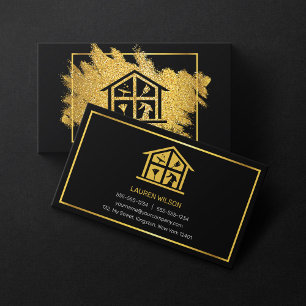 Zwart en Goud Huishoudelijke Schoonmaak Glitters S Visitekaartje