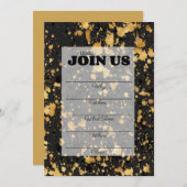 Zwart en goud invitatietemplate voor meerdere doel kaart (Voorkant / Achterkant)