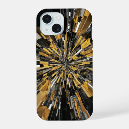 Zwart en Goud iPhone Beschermend Hoesje iPhone 15 Hoesje