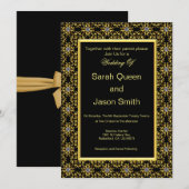 Zwart en goud islamitische bruiloft kaart (Voorkant / Achterkant)