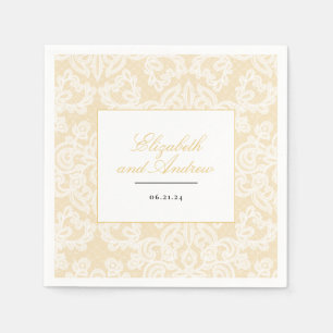 Zwart en Goud Kant Elegant Script Servet