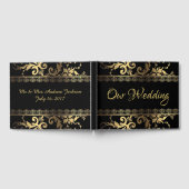 Zwart en goud Kant en wervelingen Gastenboek (Volledig)