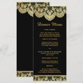 Zwart en Goud Kant Slim Diner Menu (Voorkant / Achterkant)