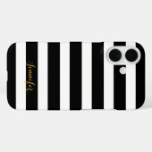 Zwart en Goud Klassieke Strepen Monogram Case-Mate iPhone Case (Achterkant (horizontaal))