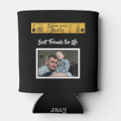 Zwart en goud Liefde je papa beste vrienden foto Blikjeskoeler (Achterkant)