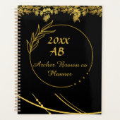 Zwart en goud logo monogram bedrijf planner (Voorkant)