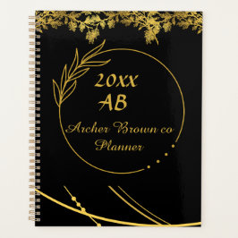 Zwart en goud logo monogram bedrijf planner