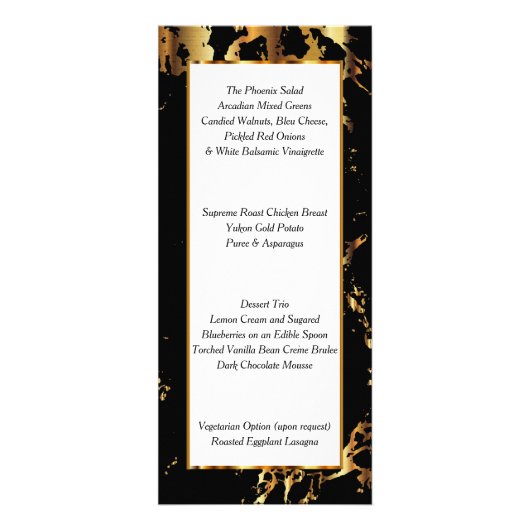 Zwart en Goud Marmer - Menu (Achterkant)