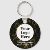 Zwart en goud marmer sleutelhanger (Voorkant)