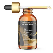 Zwart en Goud Marmeren Cosmetica Dropper Fles Etiket