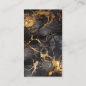 Zwart en goud marmeren effect modern visitekaartje (Achterkant)