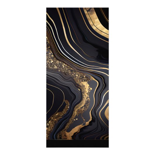 Zwart en Goud Marmeren Nagelsalon Prijslijst Reclamekaart