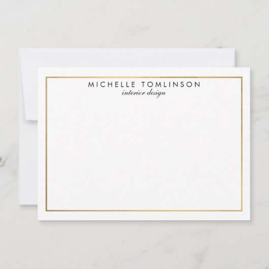 Zwart en Goud Marmeren Ontwerper Dank u Vlakke Kaa Bedankkaart (Achterkant)